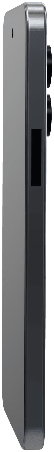 Cyclon phone, side view, showing the side buttons and the raised rear cameras.